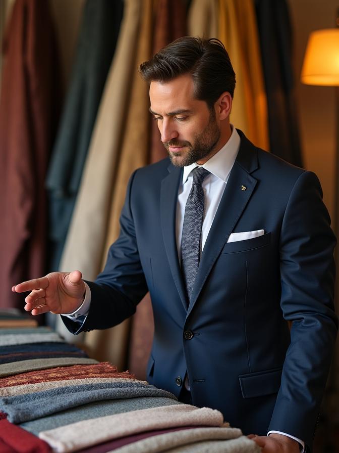 Consulenza d'immagine sartoriale — tessuti premium italiani Roma